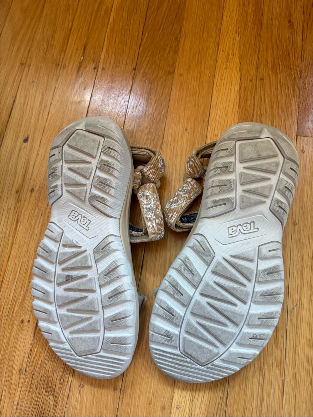 Teva Beige and Cream Patterned Strap Sandals - Picture 3 of 3
